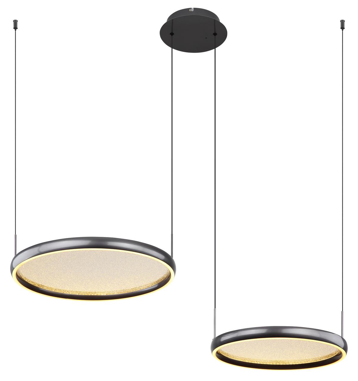 Led Függőlámpa 67186-50 - fekete/fehér, Design, műanyag/fém (89/50/150cm) - Globo