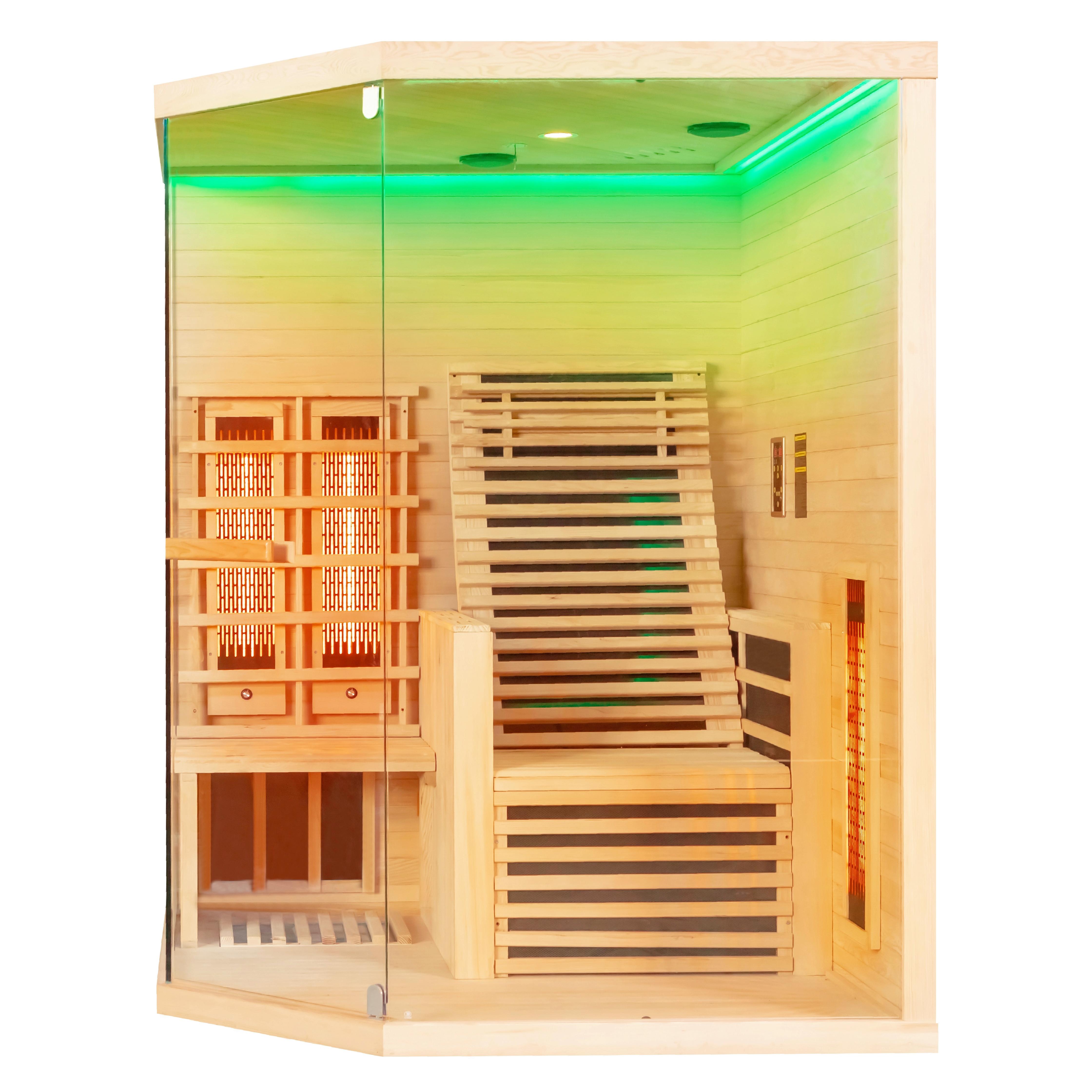 INFRAROTKABINE Carbon Naturfarben B: 150 cm - Naturfarben, KONVENTIONELL, Holz (150/150/195cm) - Sanotechnik