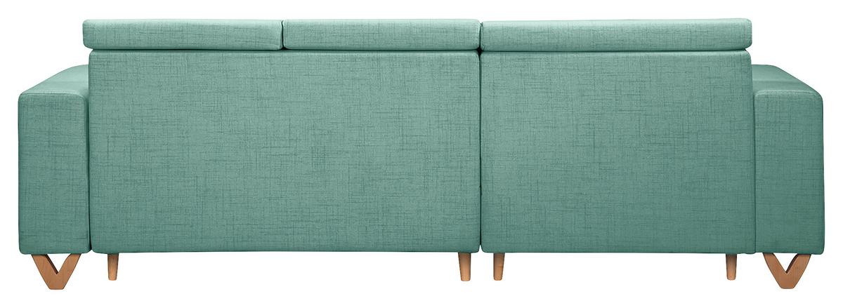 Ecksofa Bellal Mintgrün S: 257x174 Cm - Wengefarben/Mintgrün, Design, Textil (257/174cm) - Livetastic