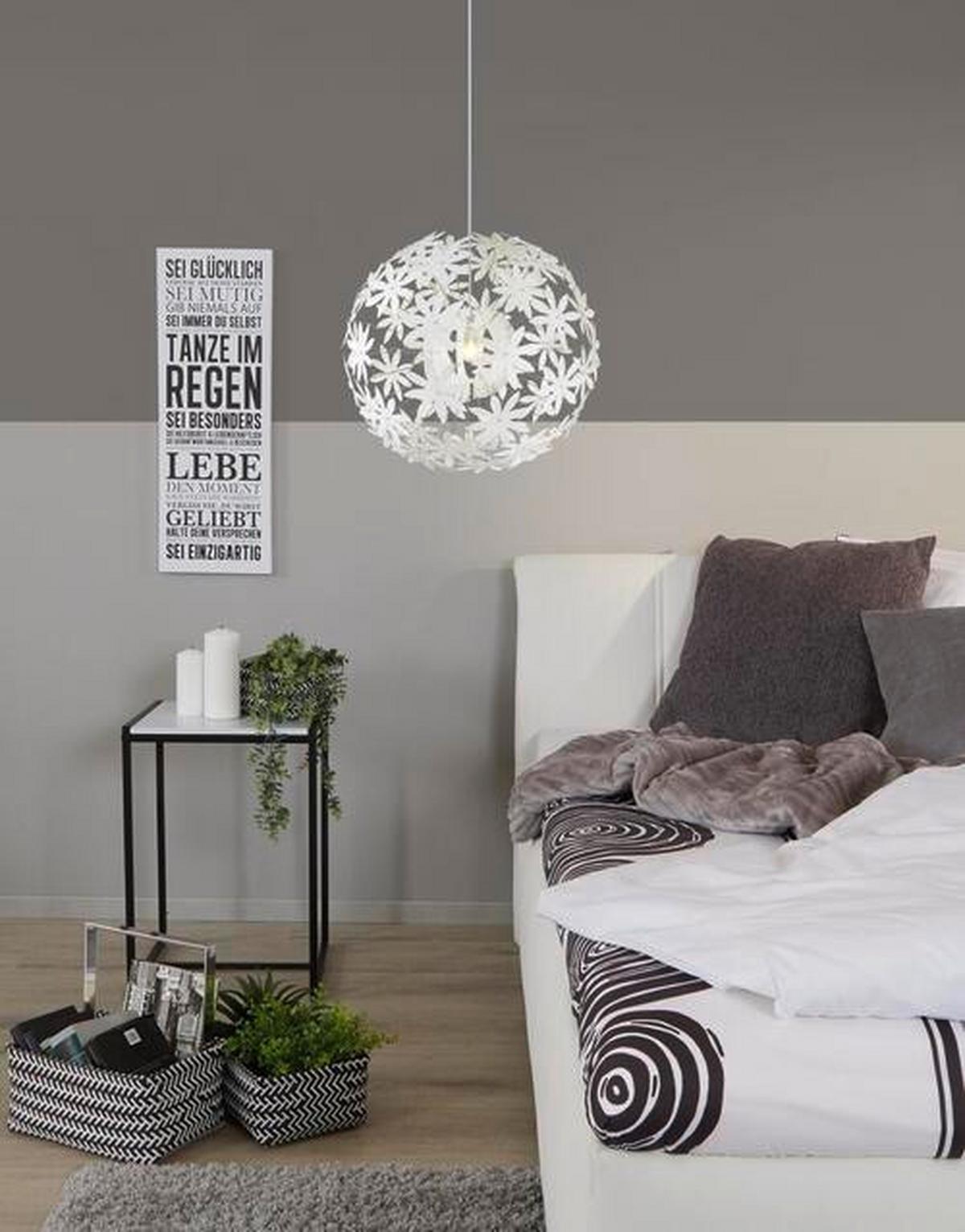 Hängeleuchte Stella H: 150 cm 1-Flammig, Blumen - Weiß, Basics, Kunststoff (60/150cm) - Globo