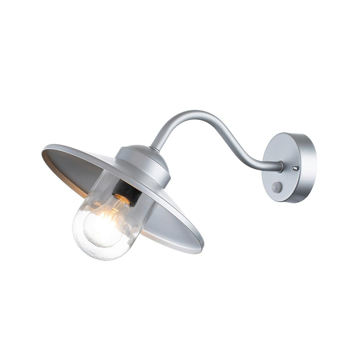 AUSSENWANDLEUCHTE KLAMPENBORG-PIR-SIL - Silberfarben, KONVENTIONELL, Glas/Metall (42/27.5/25,5cm) - Elstead Lighting