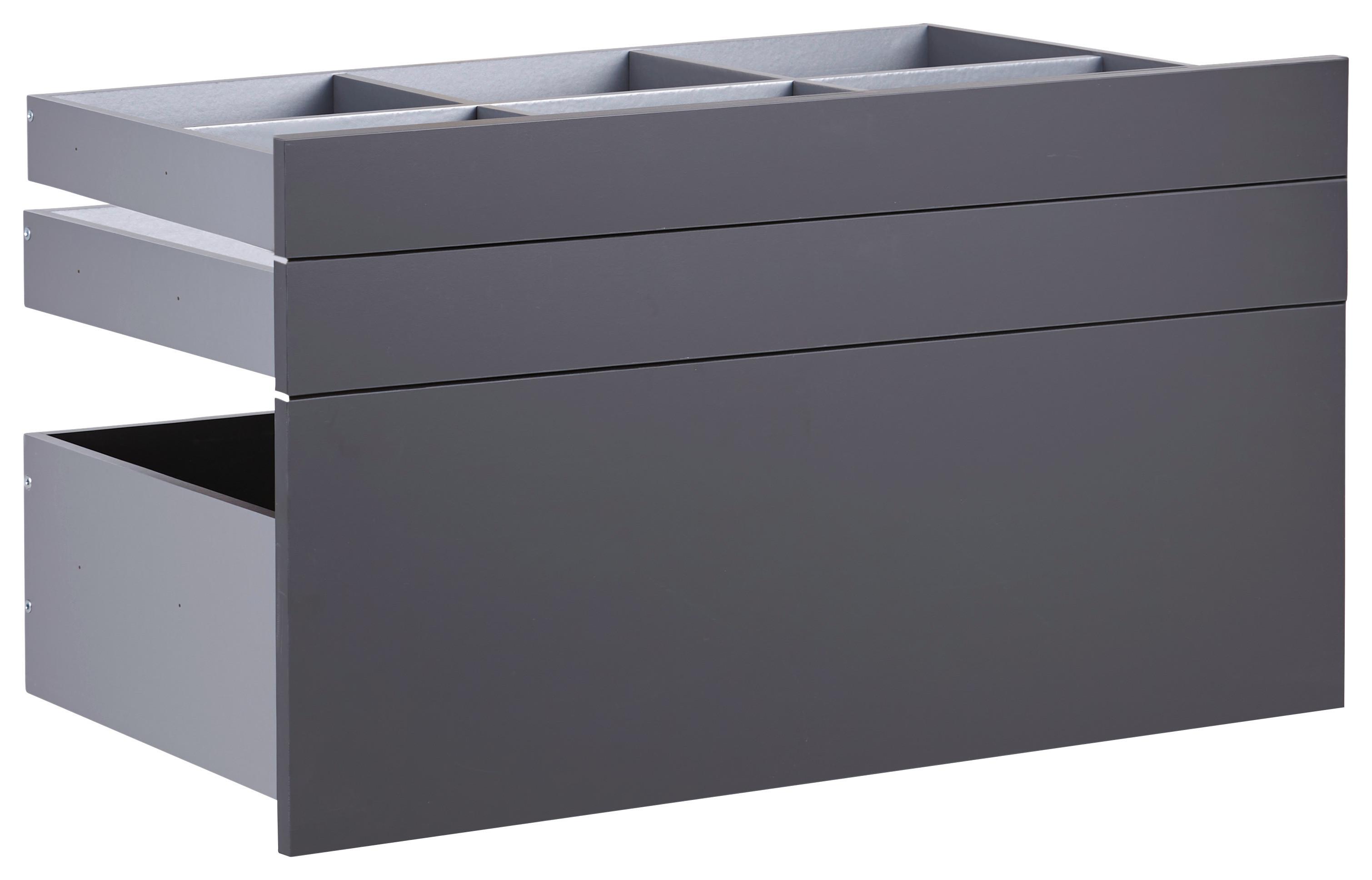 Schubladeneinsatz Unit Anthrazit B: 91 Cm 3 Fächer - Anthrazit, MODERN, Holzwerkstoff (91/50,3/47cm) - Ondega