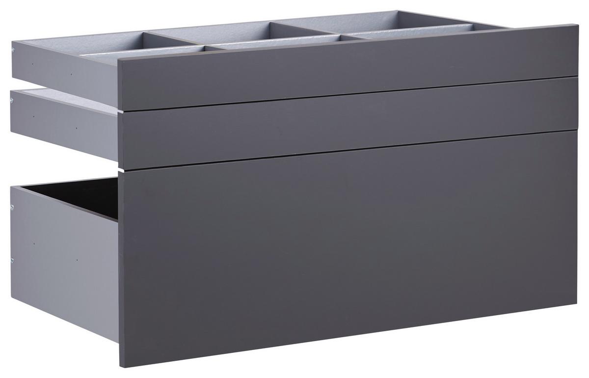 Schubladeneinsatz Unit Anthrazit B: 91 cm 3 Fächer - Anthrazit, MODERN, Holzwerkstoff (91/50,3/47cm) - Ondega