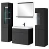 Badezimmer Narobi Schwarz B: 120,4 cm - Schwarz/Weiß, Trend, Glas/Keramik (120,4cm) - P & B