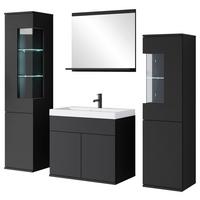 Badezimmer Narobi Schwarz B: 120,4 cm - Schwarz/Weiß, Trend, Glas/Keramik (120,4cm) - P & B