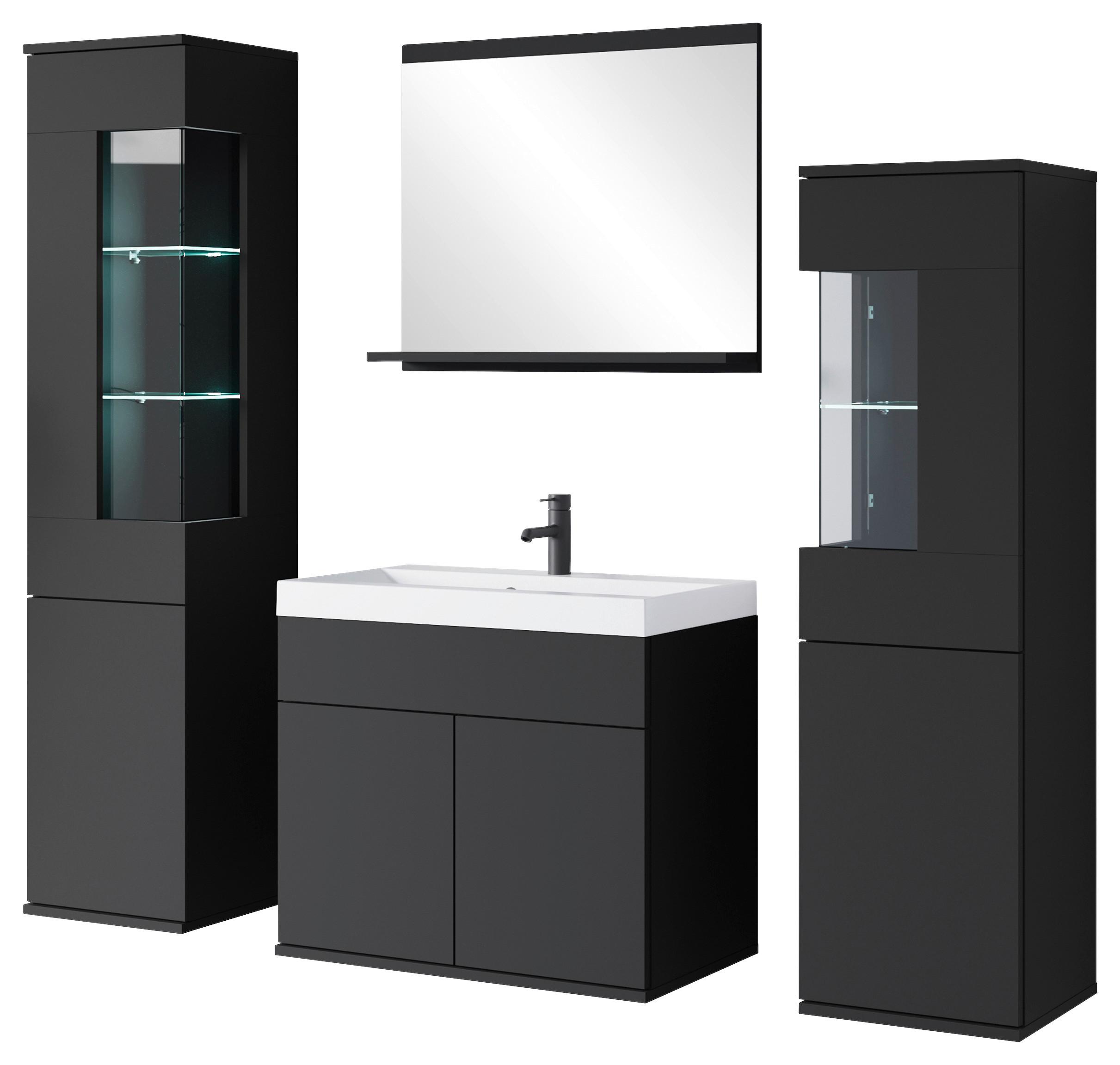 Badezimmer Narobi Schwarz B: 120,4 cm