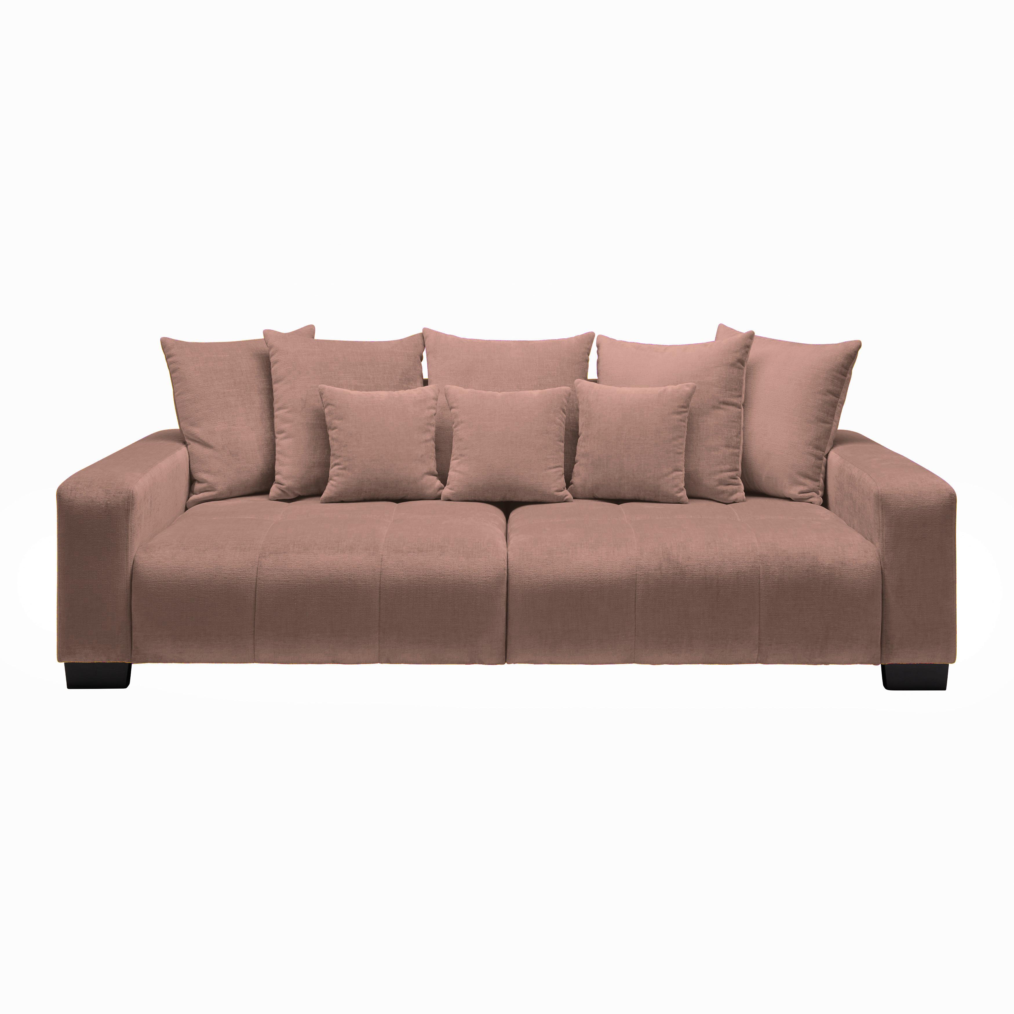 Velká pohovka MATTEO, růžová tkanina LEGACY - růžová/černá, Moderní, dřevo (246/93/124cm)