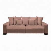 Velká pohovka MATTEO, růžová tkanina LEGACY - růžová/černá, Moderní, dřevo (246/93/124cm)