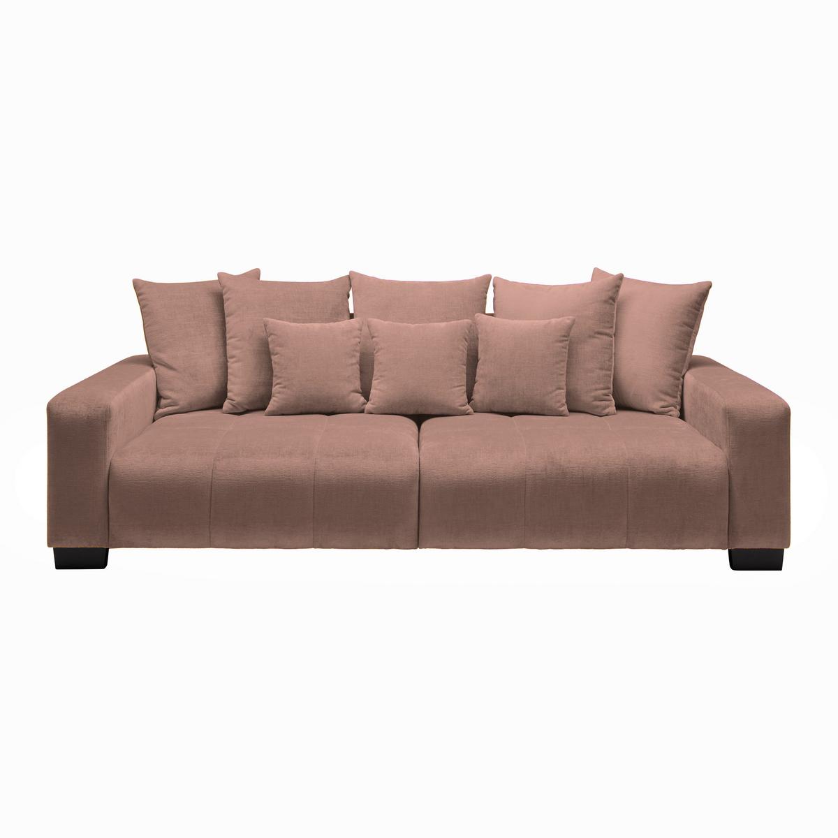 Velká pohovka MATTEO, růžová tkanina LEGACY - růžová/černá, Moderní, dřevo (246/93/124cm)
