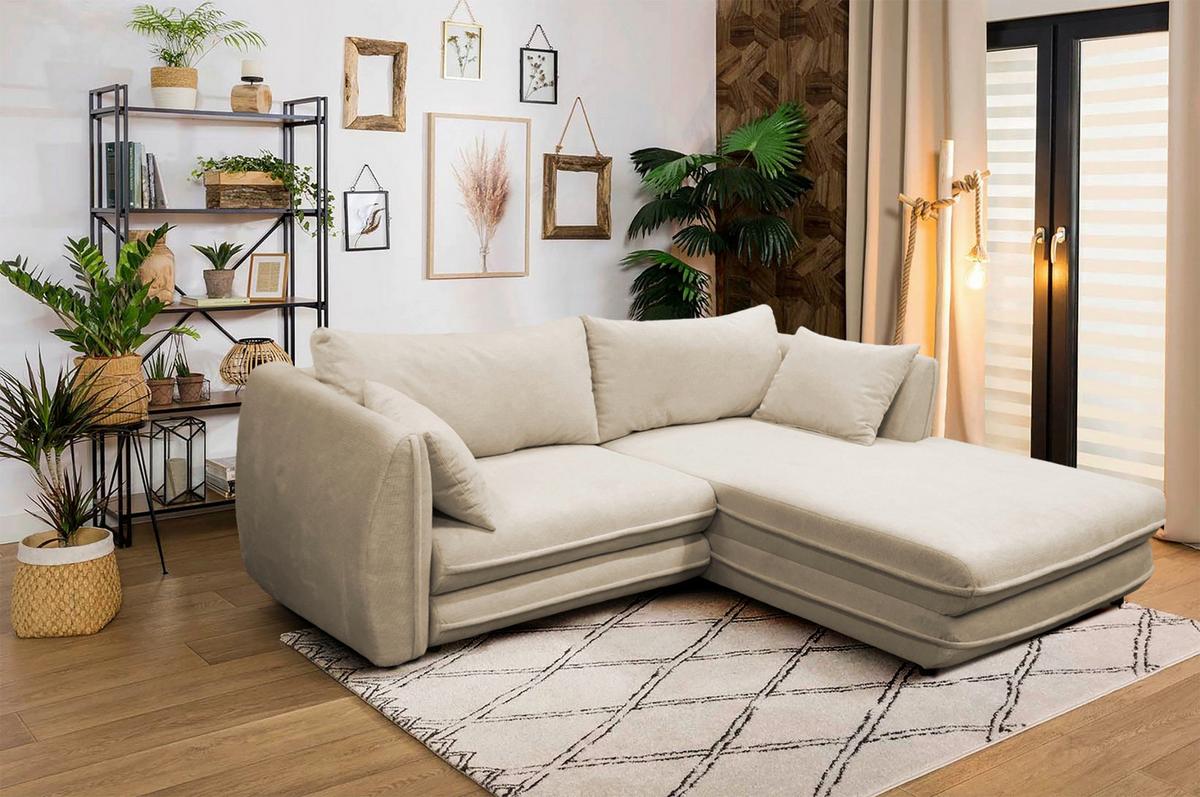 Ecksofa Vivaldi Beige S: 240x201 Cm - Beige/Schwarz, Design, Textil (240/201cm) - MID.YOU