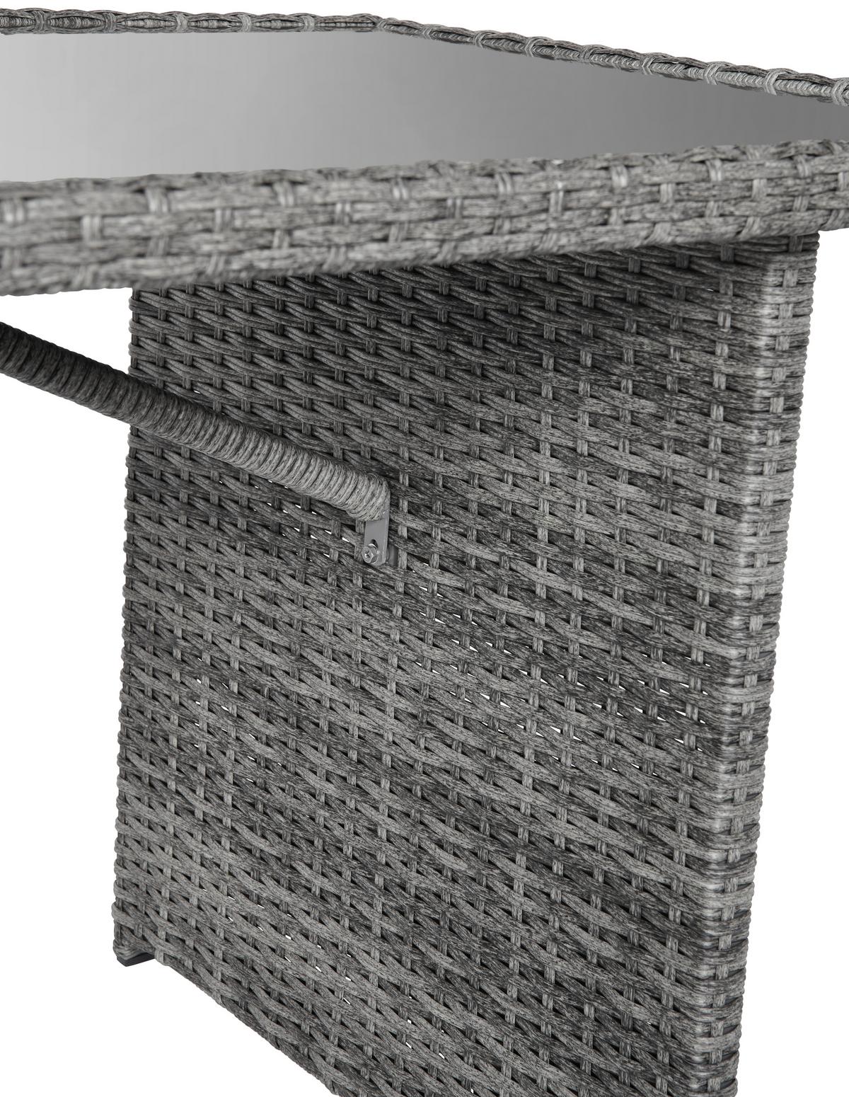 Lounge Garnitúra Malta - sötétszürke/szürke, Modern, műanyag/Üveg (145/68/70cm) - Beldano