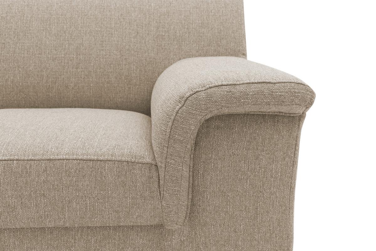 2-Sitzer-Sofa Jamie Armlehnen Beige Webstoff - Chromfarben/Beige, KONVENTIONELL, Textil (145/72/80cm) - MID.YOU