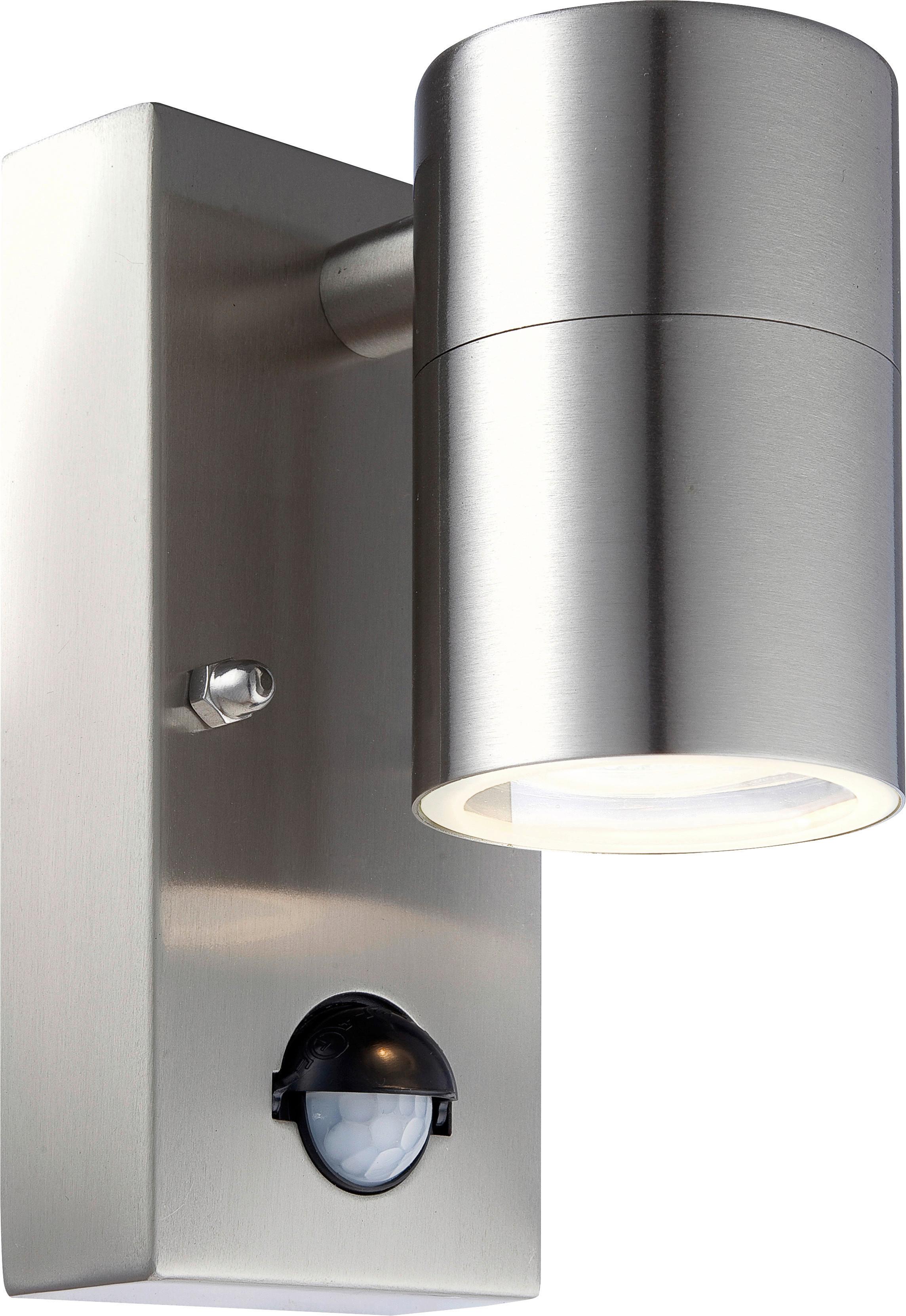 Led Außenleuchte Mit Bewegungsmelder 5 Watt - Klar/Edelstahlfarben, Design, Glas/Metall (7/11/15cm) - Globo
