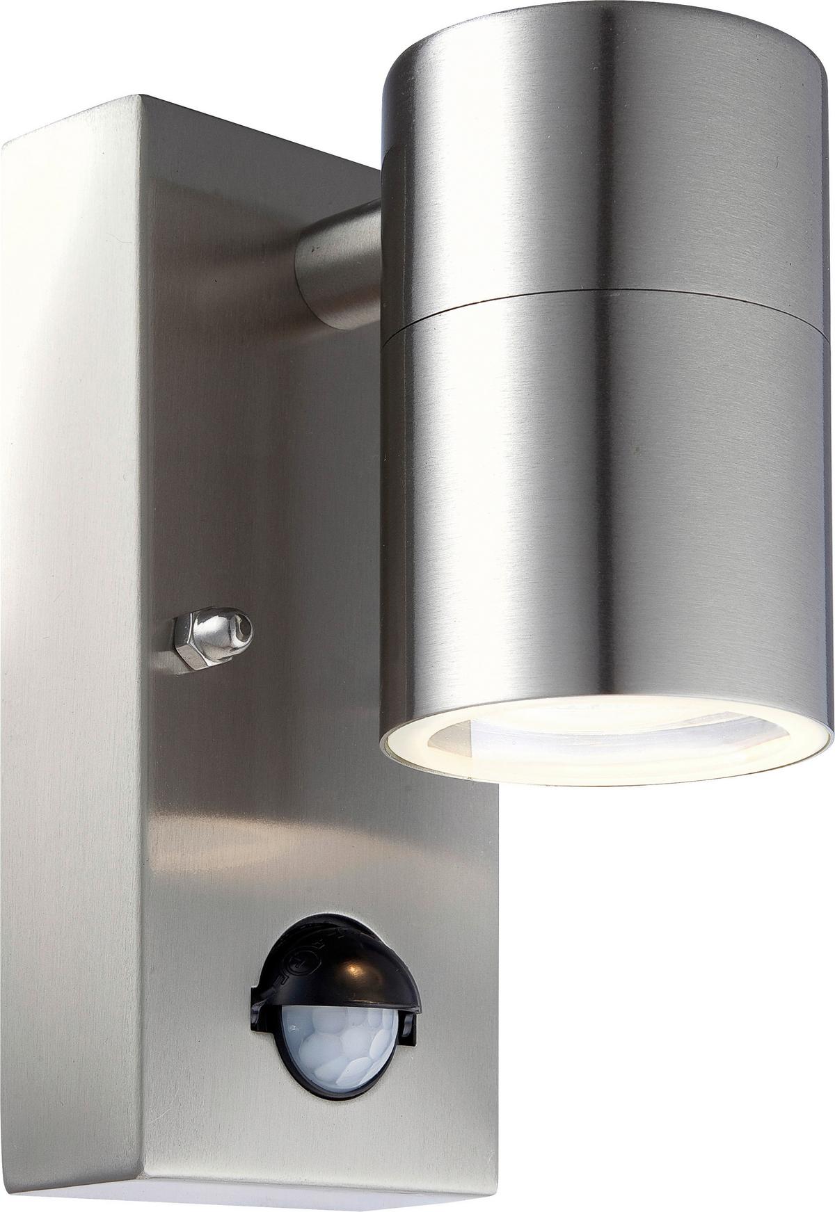 Led Außenleuchte Mit Bewegungsmelder 5 Watt - Klar/Edelstahlfarben, Design, Glas/Metall (7/11/15cm) - Globo