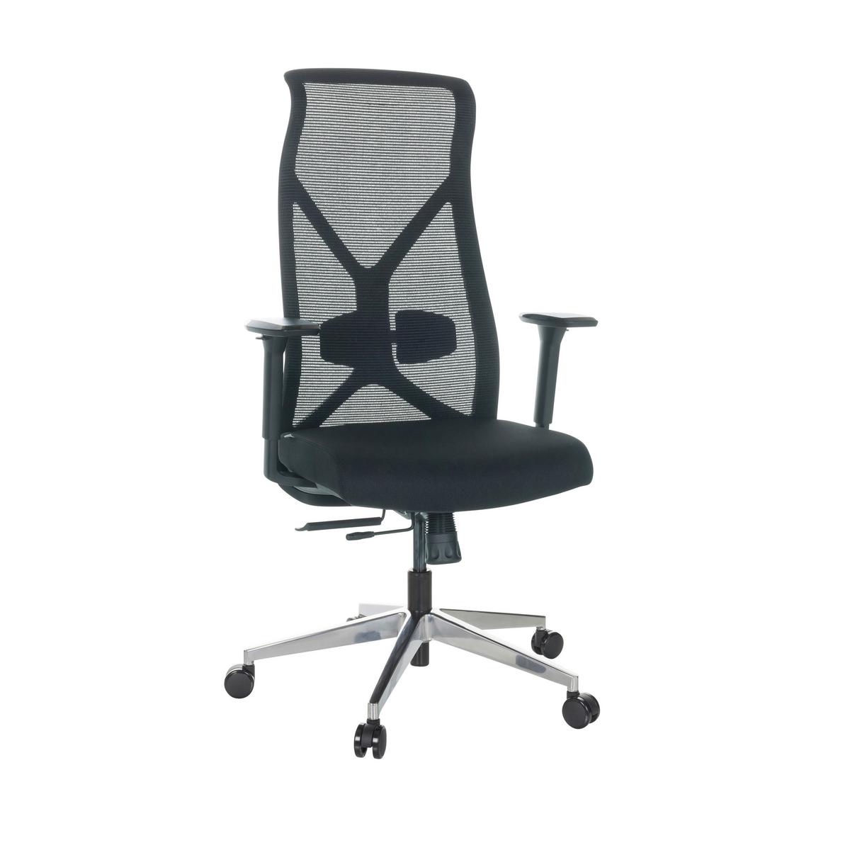 Drehstuhl Azurro B - Silberfarben/Schwarz, Basics, Kunststoff/Textil (69/119-128/60cm) - MID.YOU