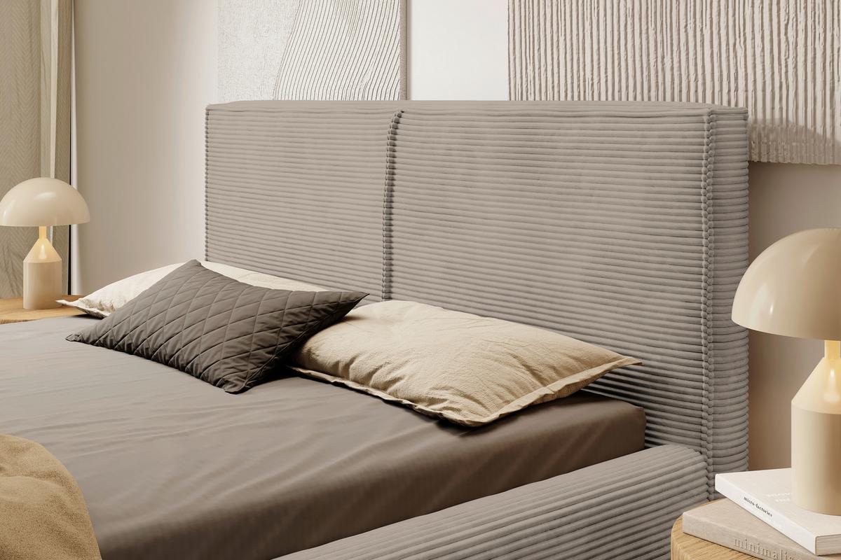 Polsterbett mit Bettkasten Inez Hellbraun 180x200 cm - Hellbraun/Schwarz, MODERN, Holz/Holzwerkstoff (180/200cm) - MID.YOU