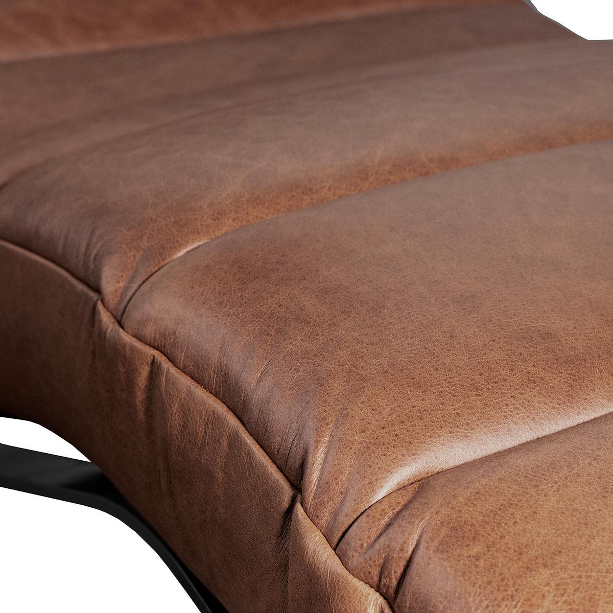 Relaxliege Swing Black Swing Black - Schwarz/Braun, Design, Leder (65/65-95/171cm) - Livetastic