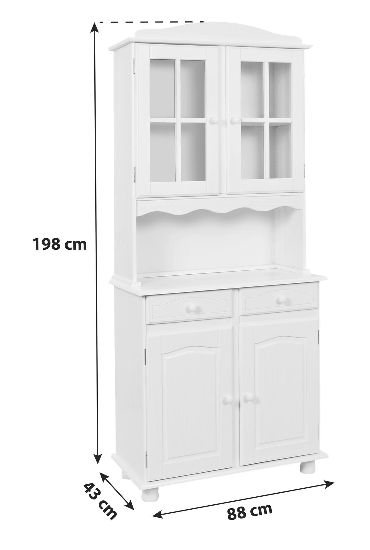 KREDENC VALENCIA šírka 88 cm - bílá, Lifestyle, dřevo/sklo (88/198/43cm) - MID.YOU