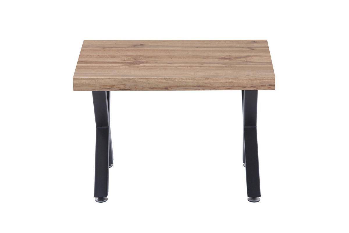 Couchtisch Naturfarben B: 60 cm - Schwarz/Naturfarben, Design, Holzwerkstoff/Metall (60/60/40cm) - Livetastic