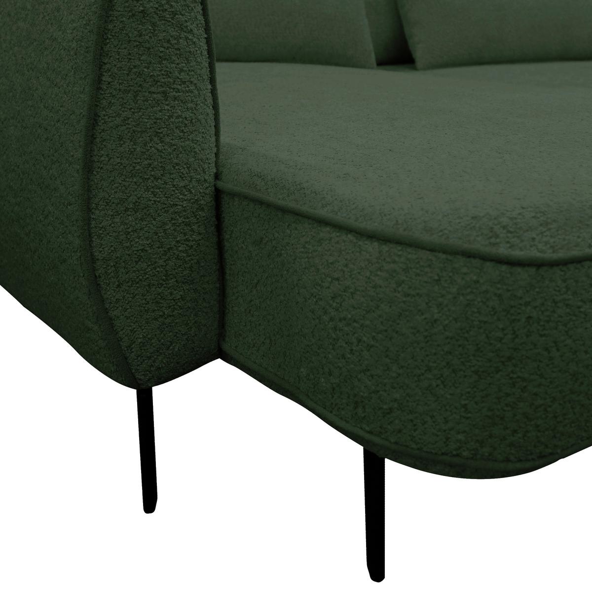 Ecksofa Abriamo Dunkelgrün 204x273 cm - Dunkelgrün/Creme, Design, Textil (204/273cm) - MID.YOU