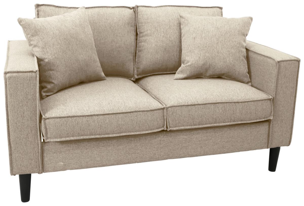 2-Sitzer-Sofa Beluna Beige B: 141,5 cm - Beige/Schwarz, Basics, Textil (141,5/84/83cm) - P & B