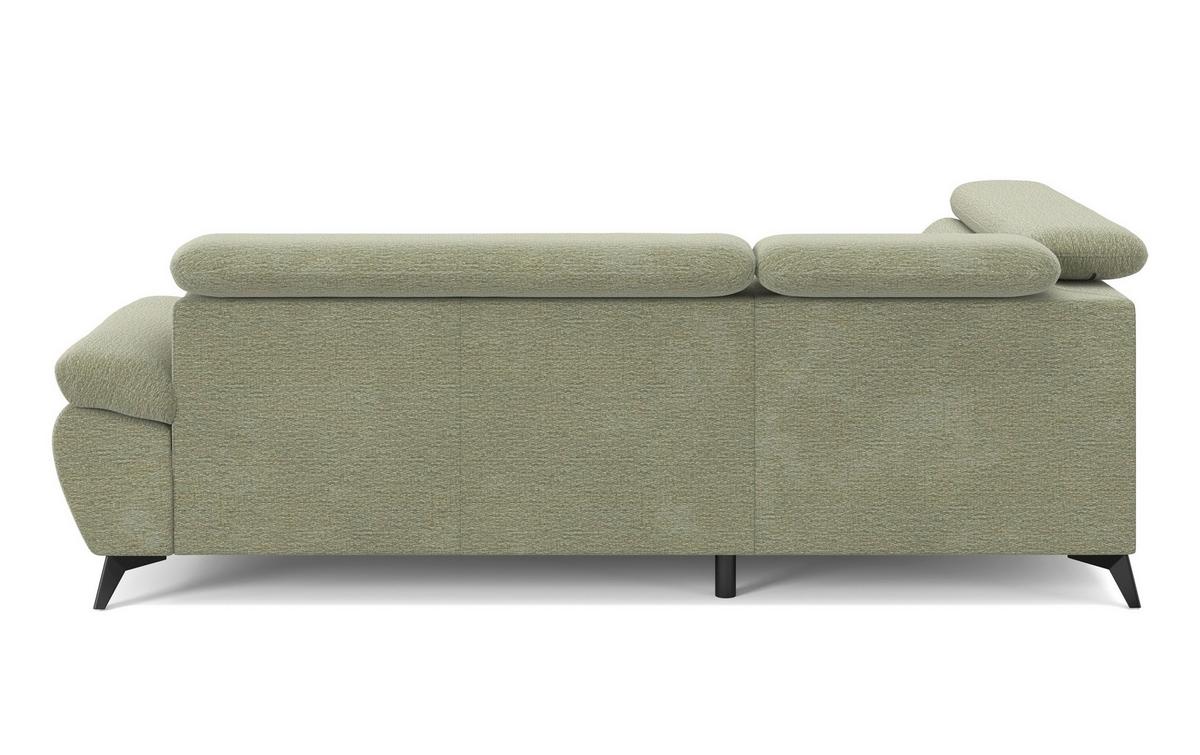 Ecksofa mit Bettfunktion Hudson, Chenille Olivgrün - Schwarz/Olivgrün, KONVENTIONELL, Textil (207/256cm) - Sembella