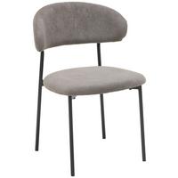 Vierfußstuhl Fenja Webstoff Grau, B: 53 Cm - Schwarz/Grau, KONVENTIONELL, Textil/Metall (53/80/57cm) - MID.YOU