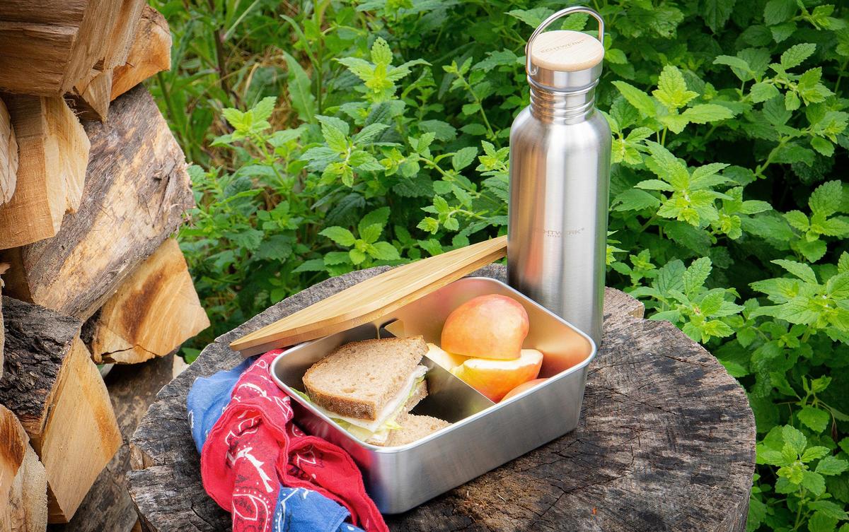 Lunchbox Ew-Lb-1720 - Silberfarben, Basics, Holz/Metall (20/15/7,5cm) - Echtwerk
