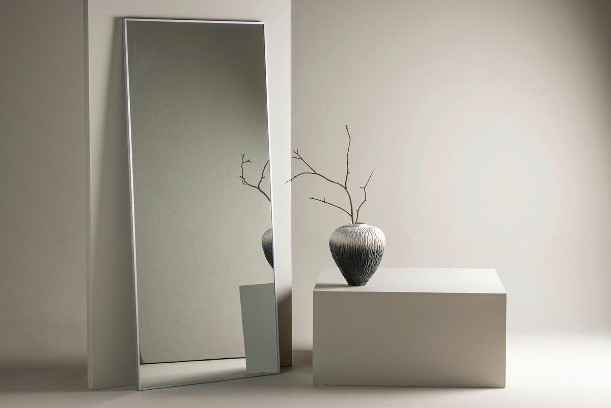 Spiegel Orlando Silberrahmen B: 85cm - Silberfarben, MODERN, Glas/Metall (85/190/3cm) - Livetastic