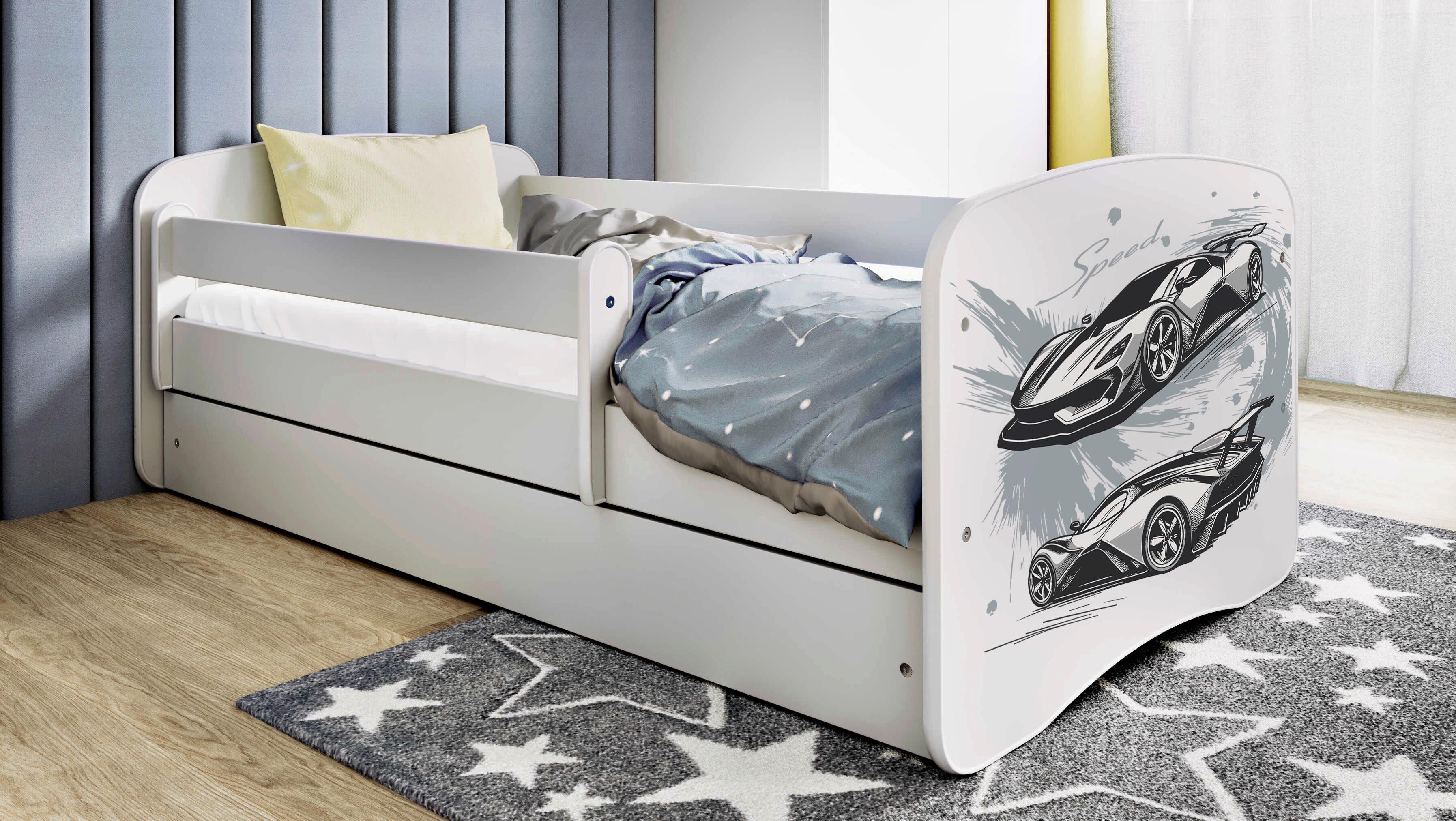 Kinder-/Juniorbett Babydreams Inkl. Matratze 80x160 - Birkefarben/Weiß, MODERN, Holz/Holzwerkstoff (80/160cm) - MID.YOU