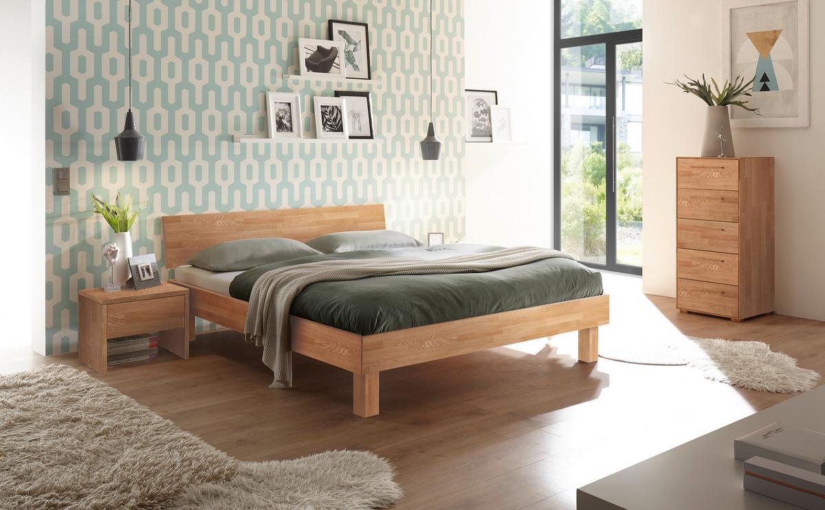 Nachtkästchen Salva, Eiche Bianco B: 48 Cm - Eiche Bianco/Eichefarben, Natur, Holz (48/35/40cm) - Hasena