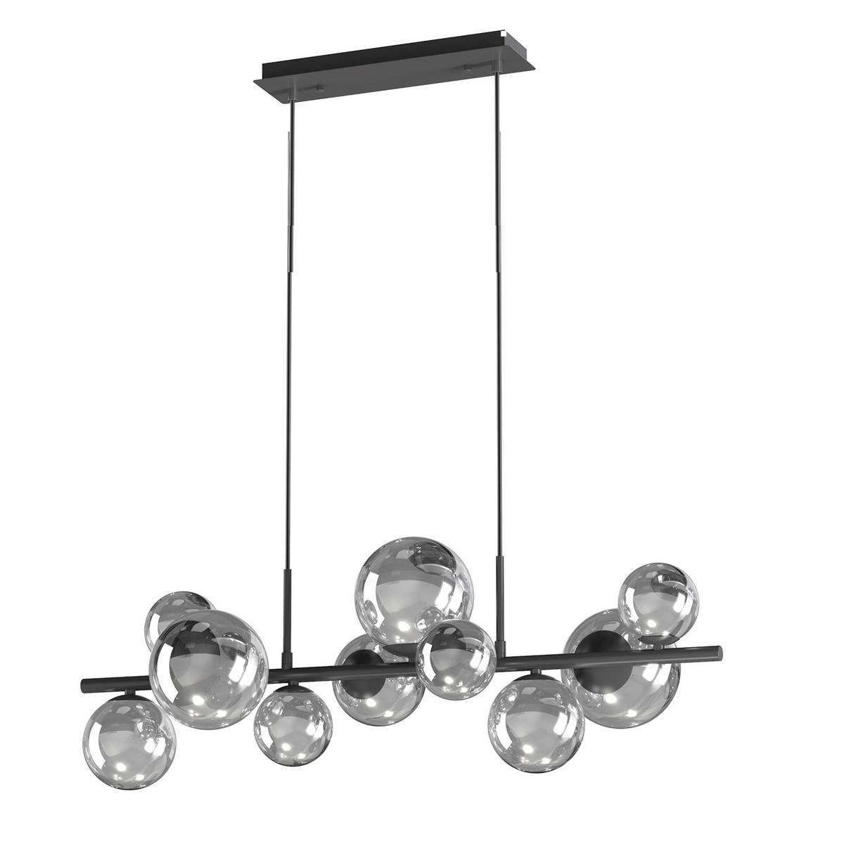 Pendelleuchte Paloma Schwarz L: 56 Cm - Schwarz, Design, Glas/Metall (86/33/150cm)