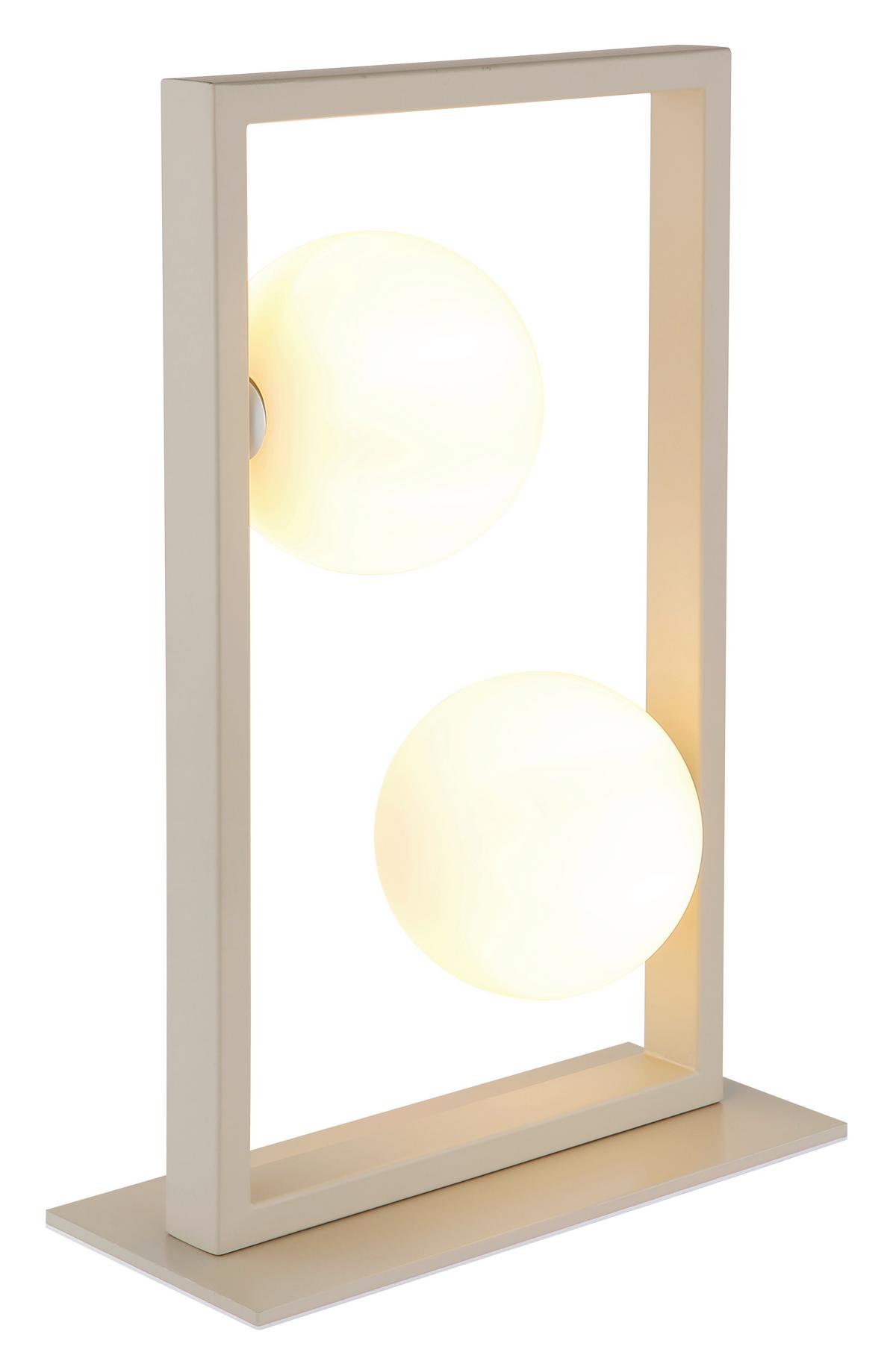 Tischleuchte Exkl. 2xg9 - Sandfarben/Weiß, Design, Glas/Kunststoff (28/12/40cm) - Globo