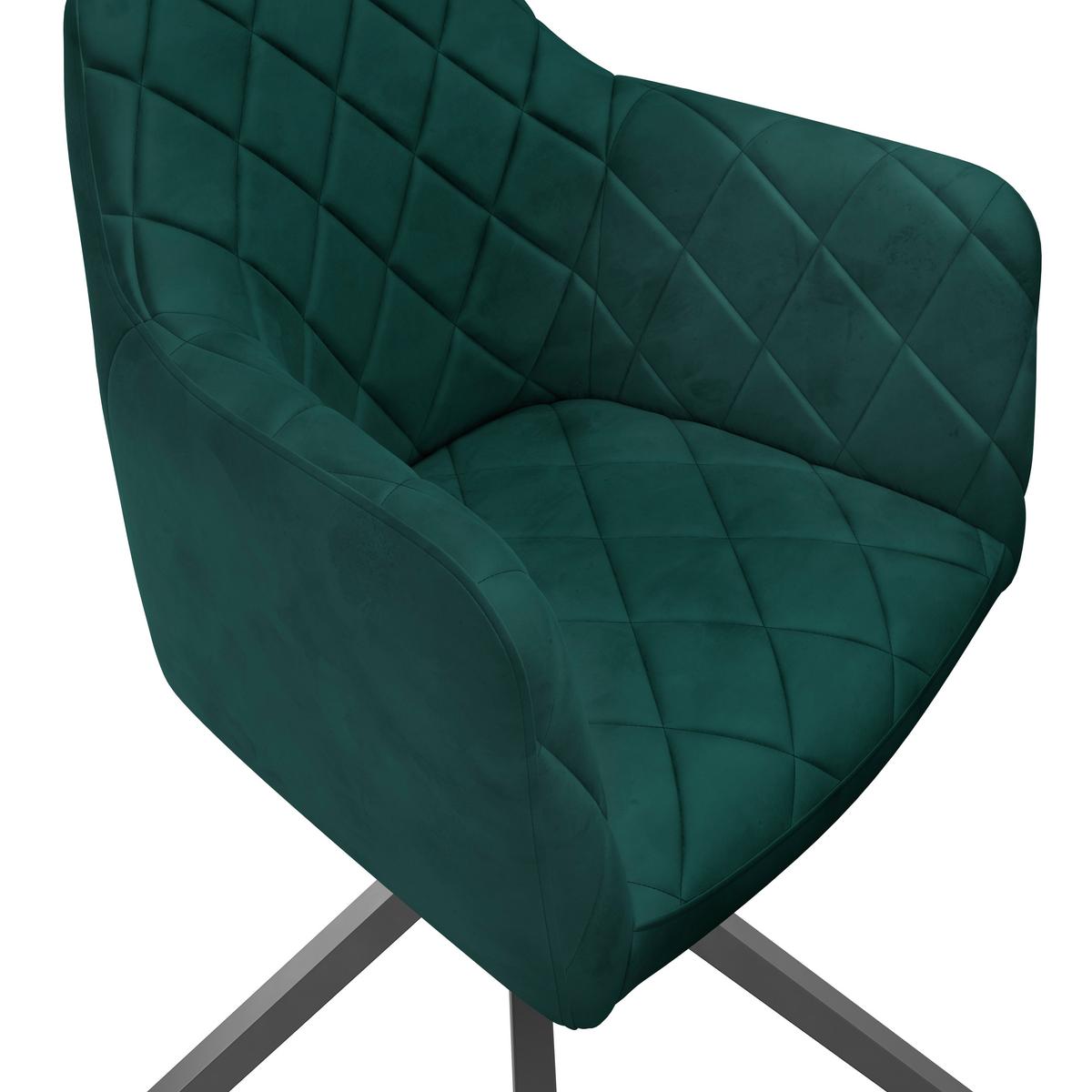 Stuhl Patti Grün, Sitzfl. 360° Drehbar - Schwarz/Grün, KONVENTIONELL, Textil/Metall (58/81/54cm)