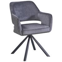 Stolička s podrúčkami Vanessa sivá, pružinové jadro - čierna/sivá, Modern, kov/textil (61/84,5/60cm) - Mömax