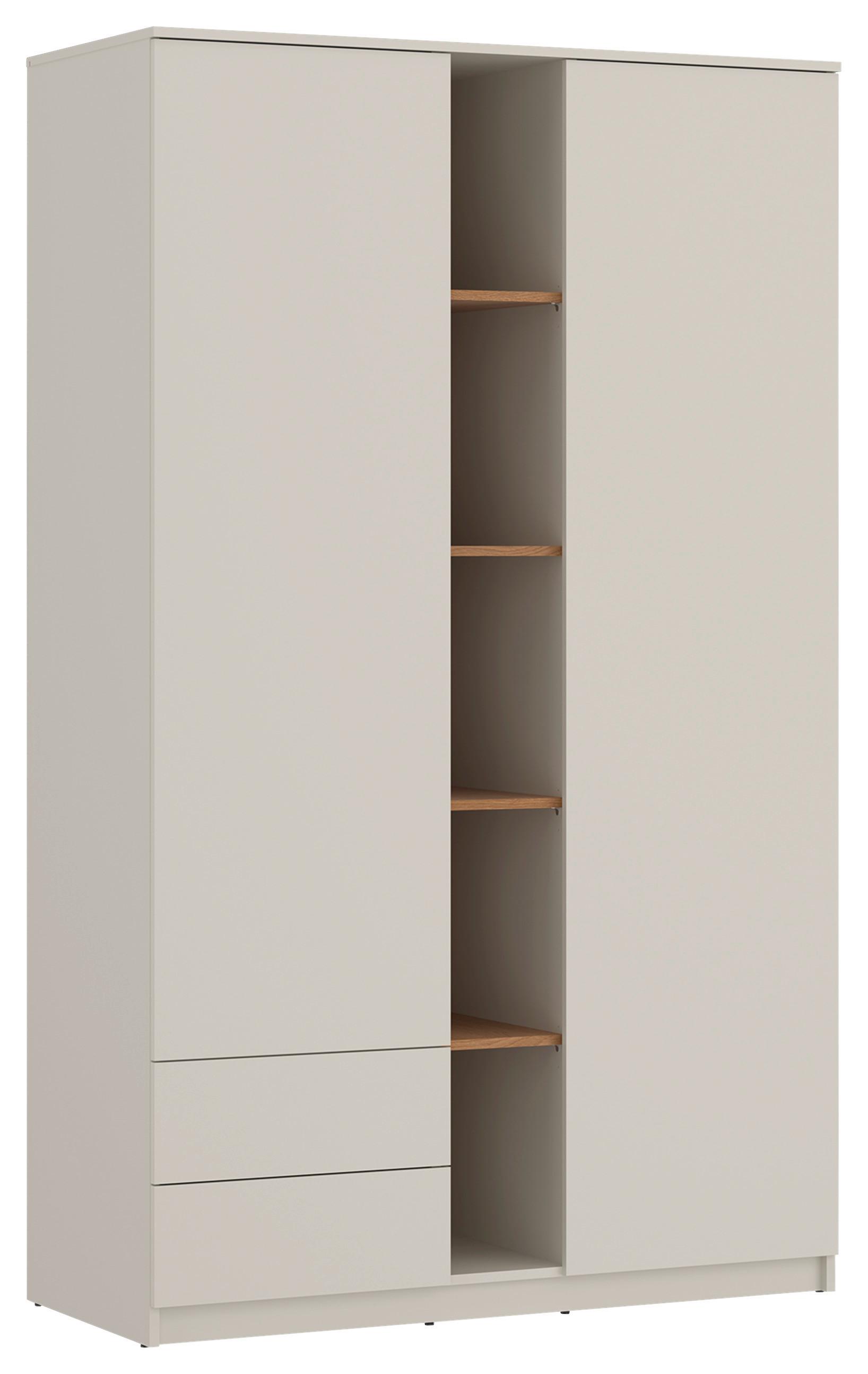 Skriňa s otočnými dverami FANO dekor kašmír/dub - kašmírová/farba duba, Modern, kompozitné drevo (120/205/60cm) - Modern Living