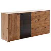 Sideboard Assini Wildeiche B: 183 cm - Wildeiche, Design, Glas/Holz (183/88/44cm) - MID.YOU