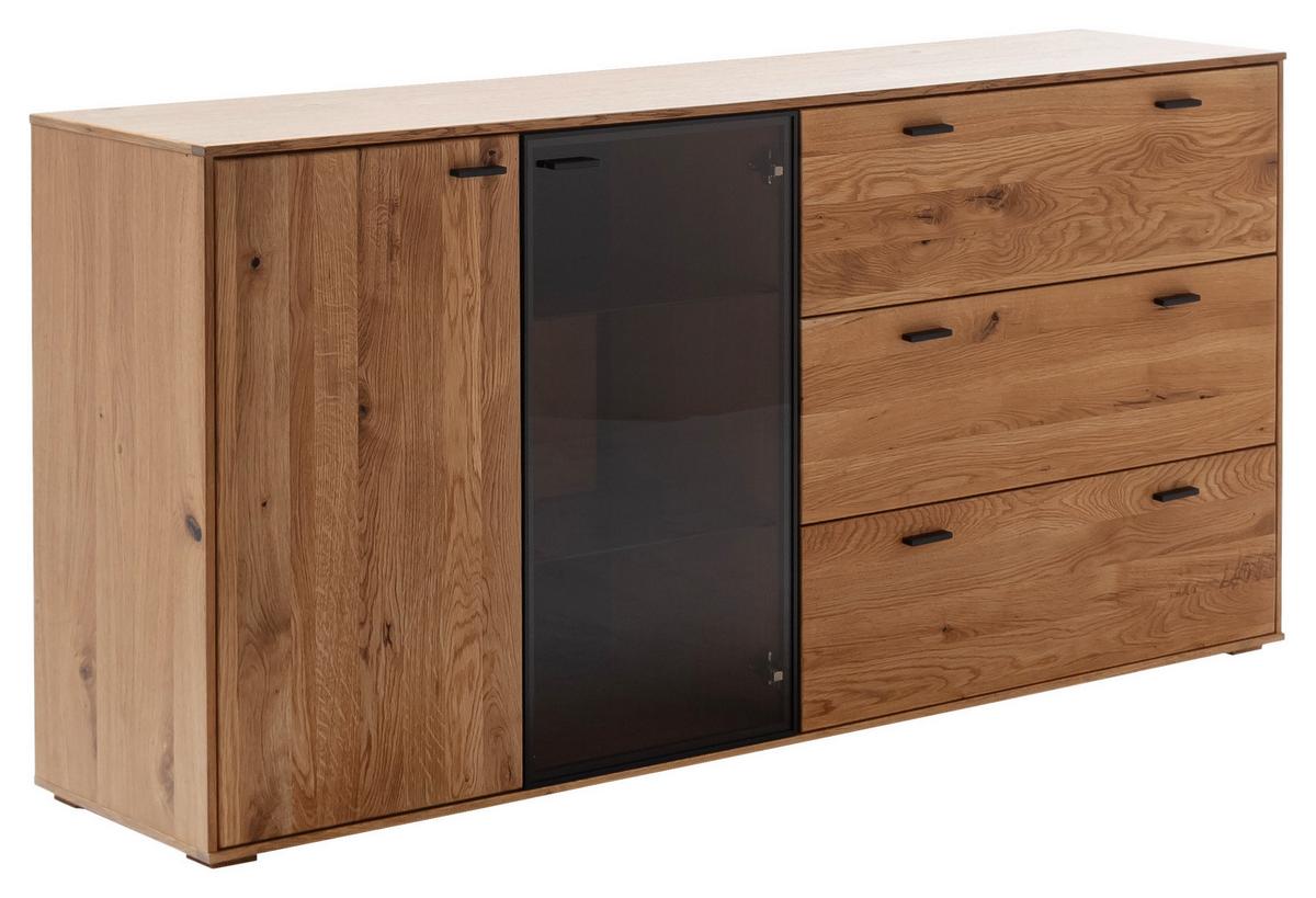 Sideboard Assini Wildeiche B: 183 cm - Wildeiche, Design, Glas/Holz (183/88/44cm) - MID.YOU