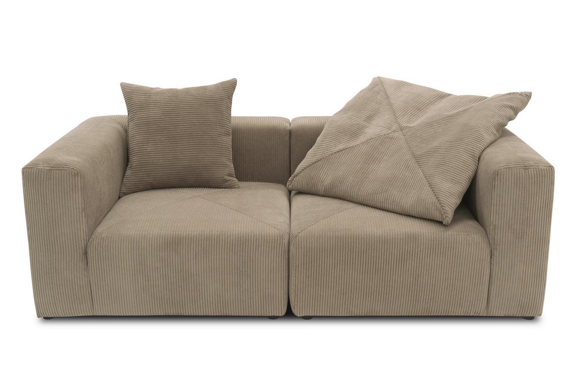 2-sitzer-sofa Schlammfarben B: 216 Cm - Schlammfarben/Schwarz, Design, Textil (216/69/108cm) - MID.YOU