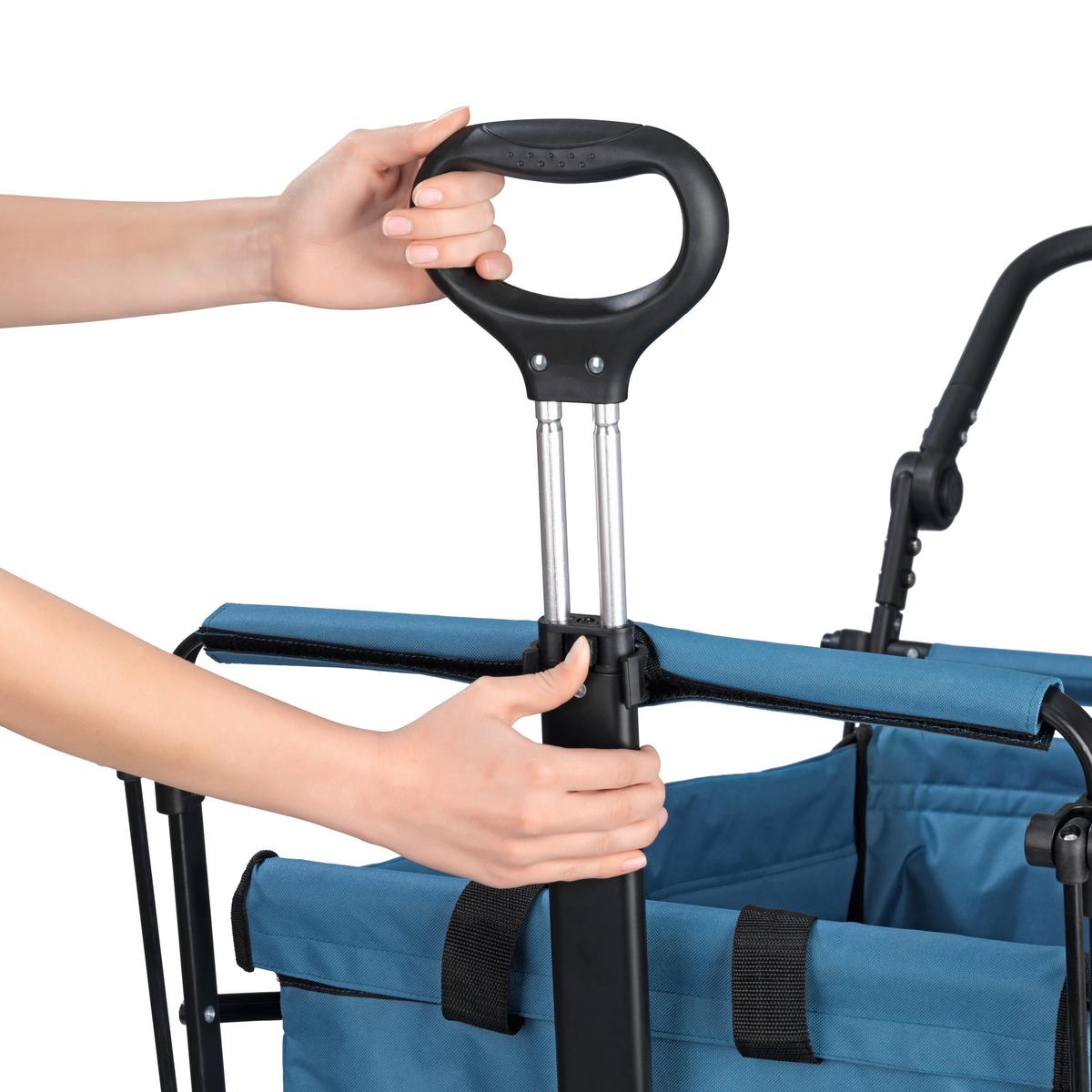 Bollerwagen Hoberg Blau Max. 80 Kg Faltbar, Feststellbremse - Blau, Basics, Kunststoff/Textil (142,5/52/102cm)