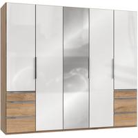 Drehtürenschrank 250cm Level, Weiß/eiche Dekor - Eichefarben/Weiß, MODERN, Glas/Holzwerkstoff (250/216/58cm) - MID.YOU