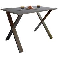 Schreibtisch Lona Anthrazit, Schwarz B: 160 cm - Anthrazit/Silberfarben, Design, Holzwerkstoff/Metall (160/80/76cm) - MID.YOU