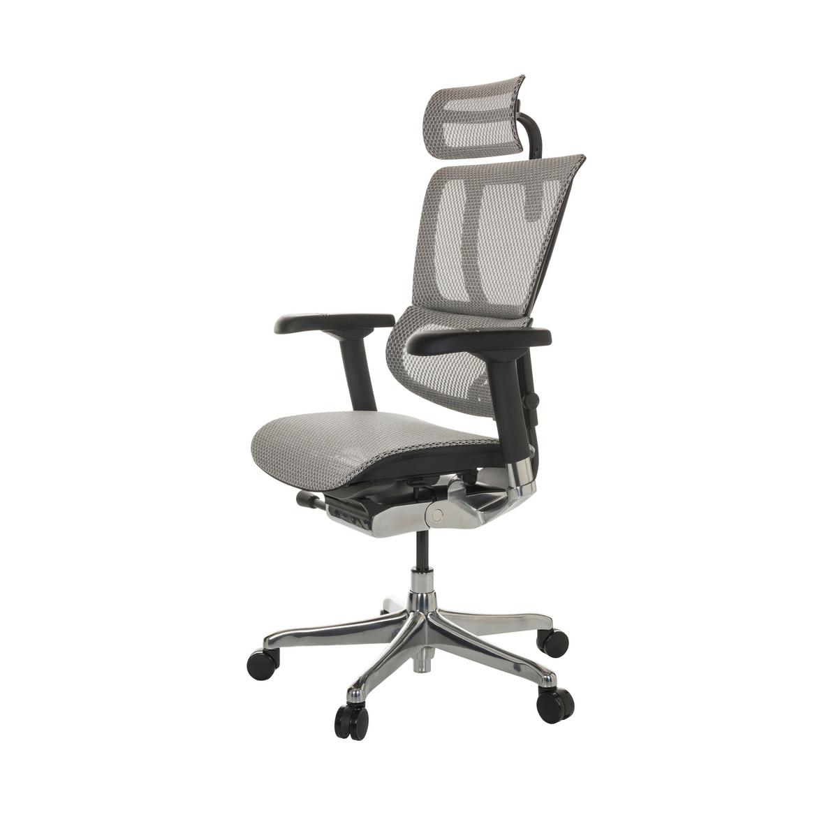 Drehstuhl Ergohuman Slim I - Silberfarben/Hellgrau, Basics, Kunststoff/Textil (69/116-138/66cm) - MID.YOU