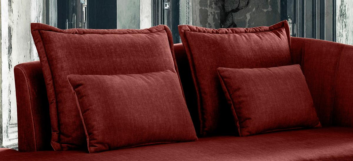 Ottomane Pistaccio Koralle Velours, Rücken Echt B: 211 Cm - Koralle/Schwarz, MODERN, Textil (211/85/102cm) - Livetastic