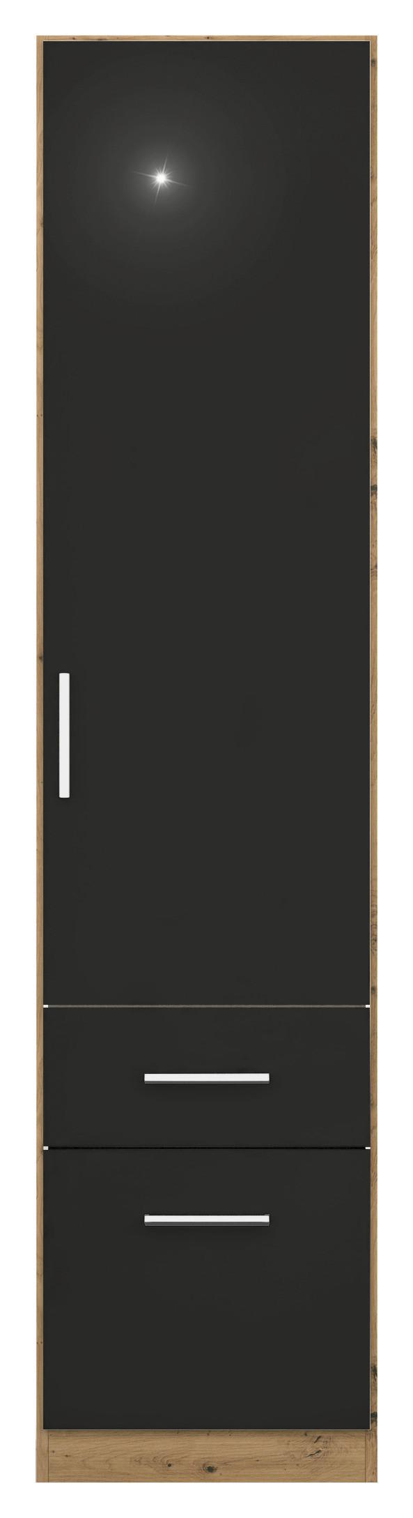 Drehtürenschrank Berlin Eiche Artisan/grau B: 47 Cm - Eiche Artisan/Grau, MODERN, Holzwerkstoff (47/210/54cm) - Rauch Möbel