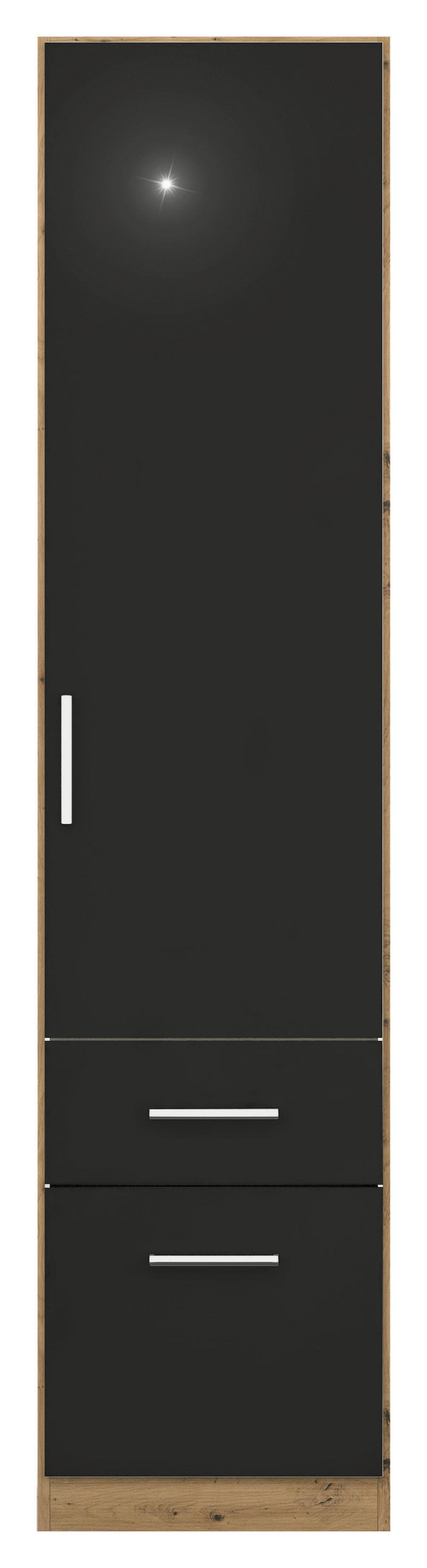 Drehtürenschrank Berlin Eiche Artisan/grau B: 47 Cm - Eiche Artisan/Grau, MODERN, Holzwerkstoff (47/210/54cm) - Rauch Möbel