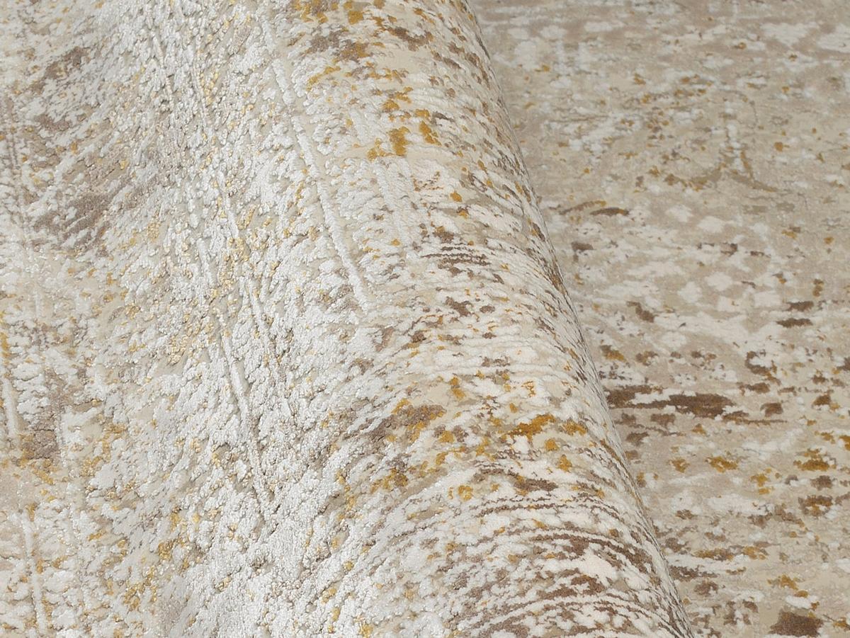 Teppich Läufer Gold/Beige Abstrakt Avignon 80x200 cm - Beige/Goldfarben, Design, Textil (80/200cm) - Dieter Knoll