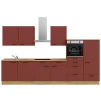 Küchenleerblock Easytouch Low-Line, L12 Rechts - Eichefarben/Rot, MODERN, Holzwerkstoff (360cm) - Nobilia