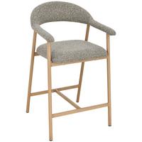 Barhocker Boucle Taupe/Eichefarben B: 54 cm - Taupe/Eichefarben, MODERN, Holz/Textil (54/94,5/54,5cm) - Livetastic