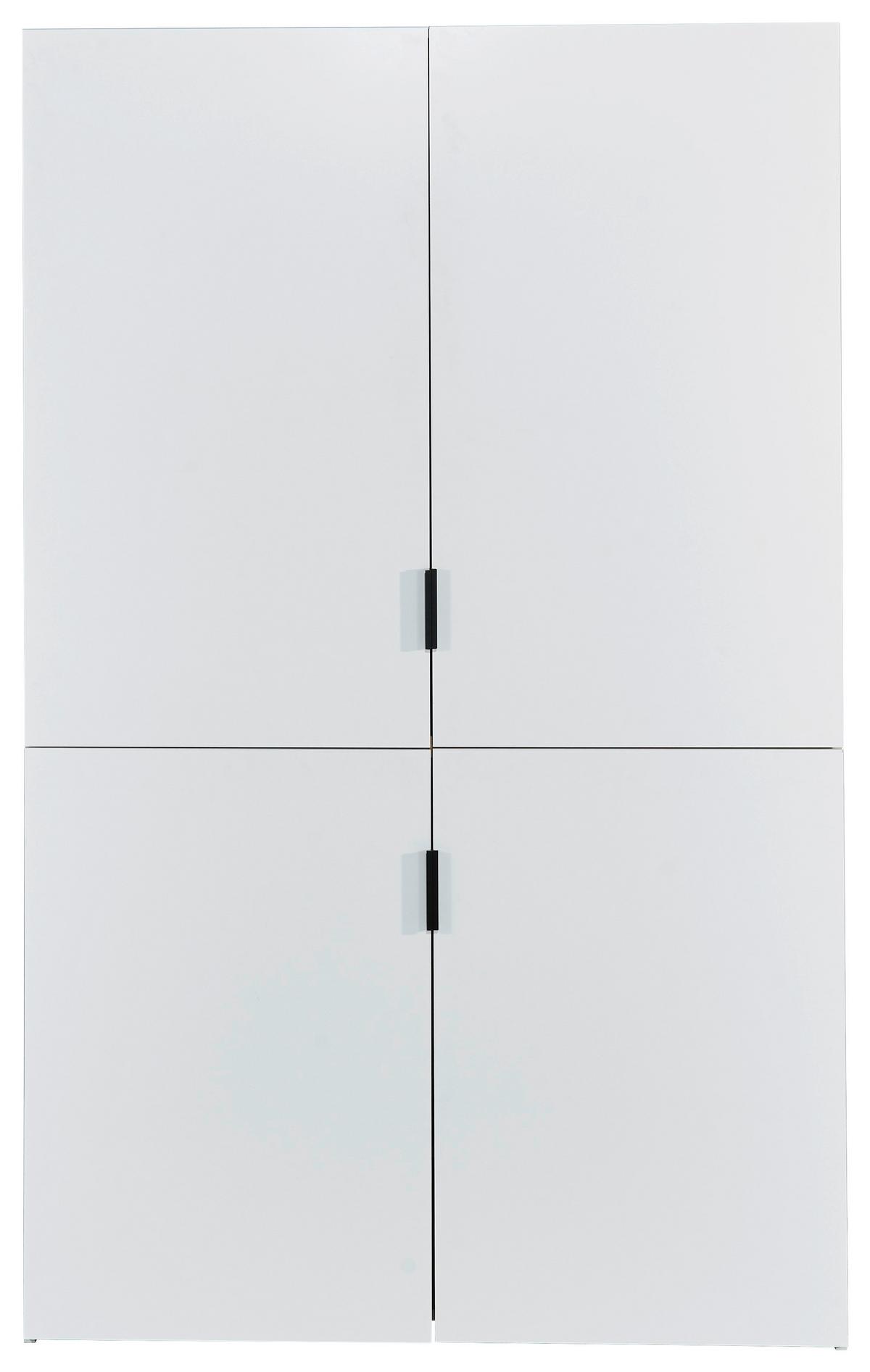 Minikuchyně Heidelberg bez spotřebičů a dřezu,š.124cm - bílá/černá, kov/kompozitní dřevo (124/200/70cm)